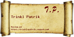 Trinkl Patrik névjegykártya
